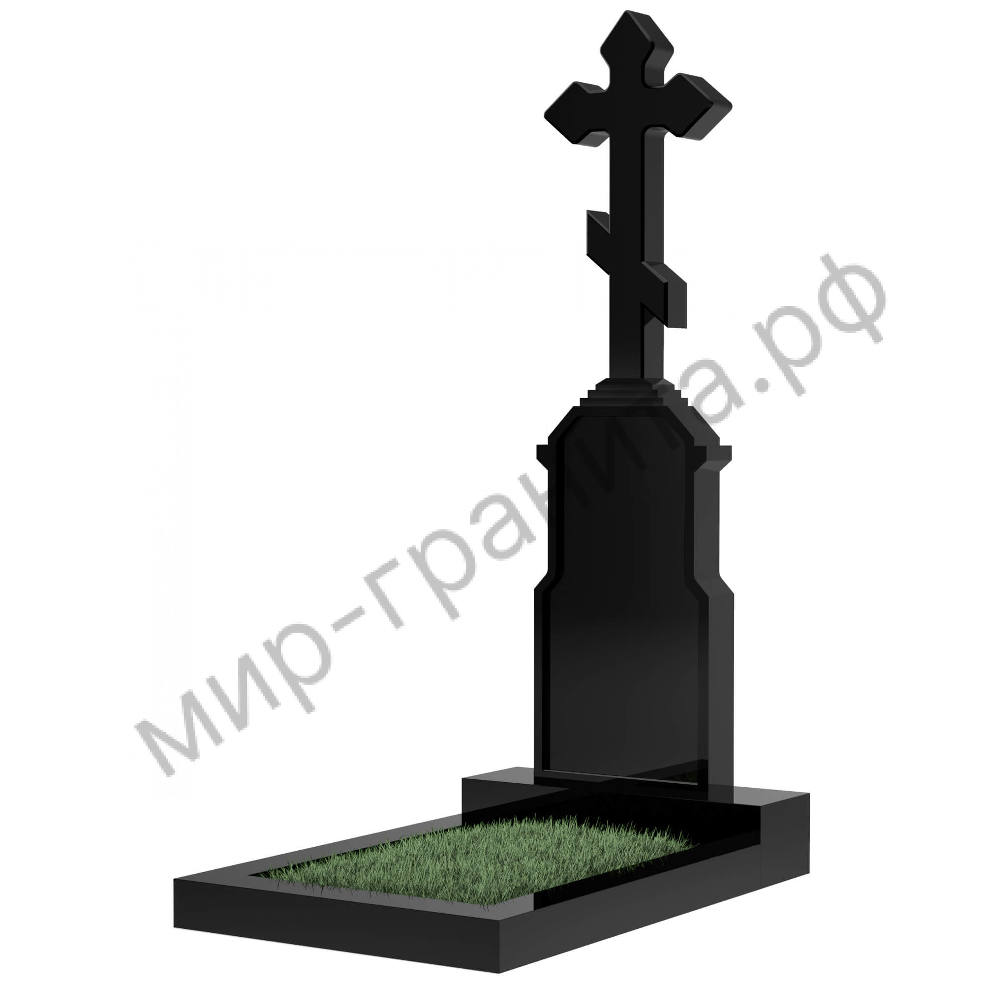Памятник №70 резной вертикальный 1500*400*100 (черный К06)