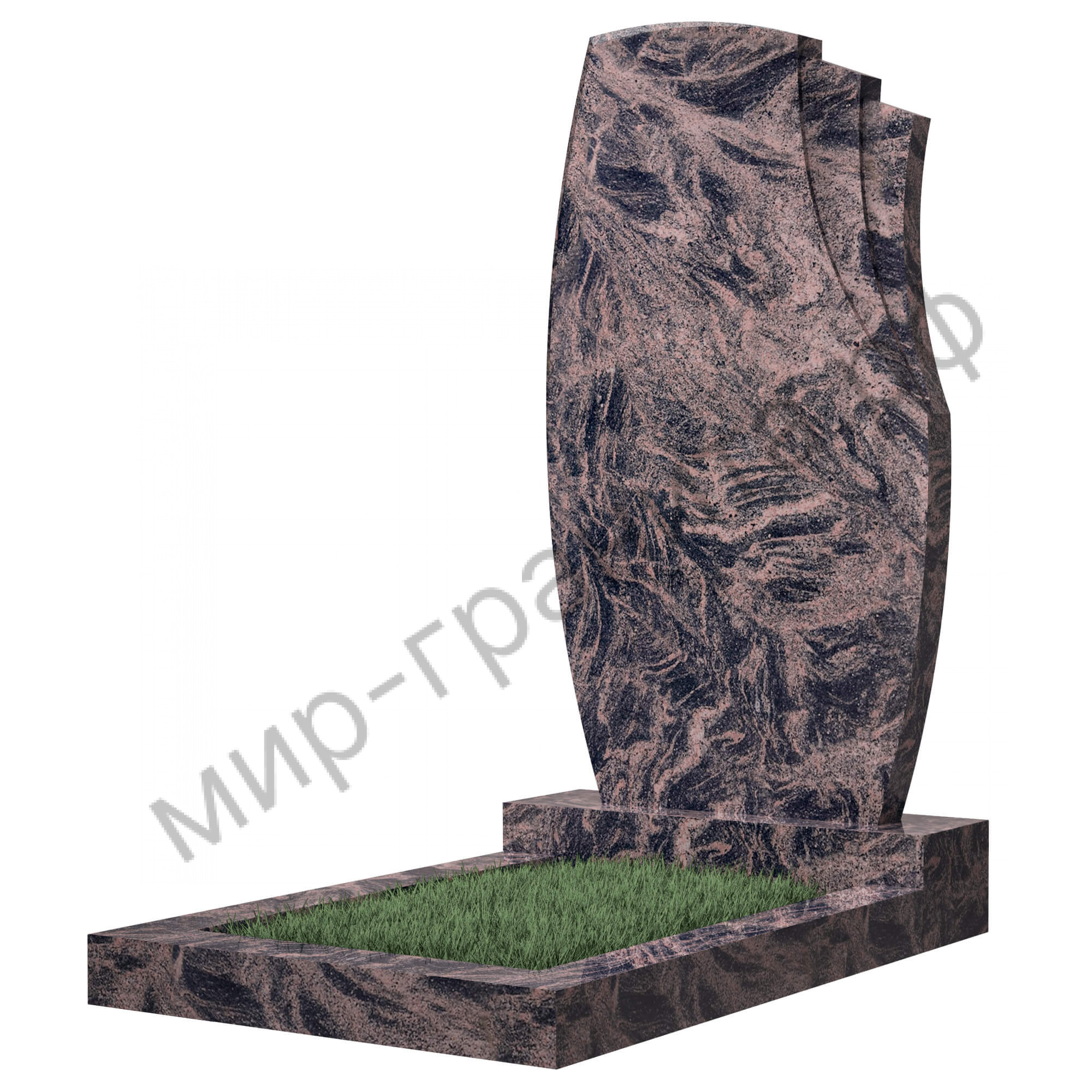 Памятник №26 резной вертикальный 1100*600*70 (Индия, коричневый К11)