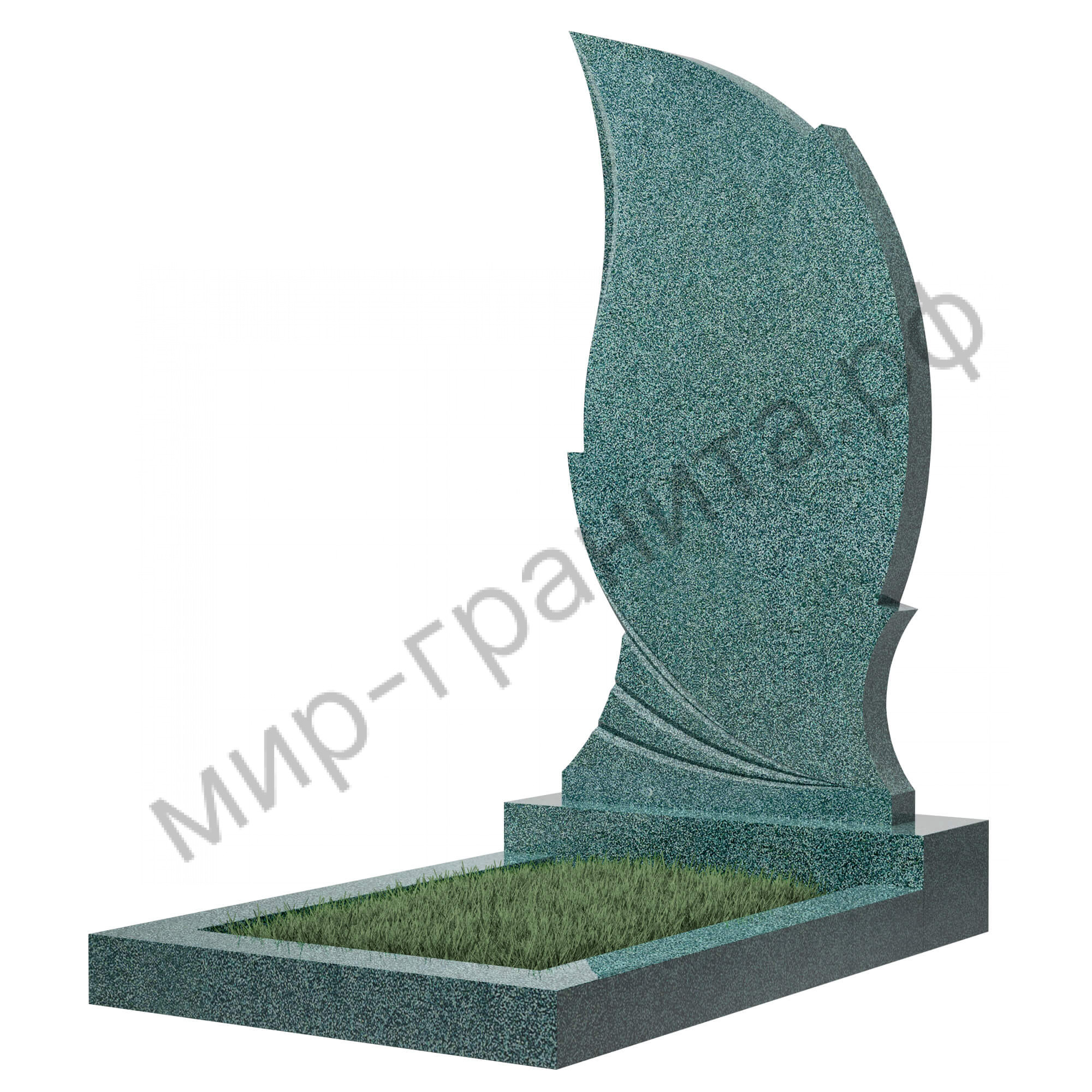 Памятник №47 резной вертикальный 1100*550*70 (зеленый К02)